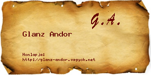 Glanz Andor névjegykártya